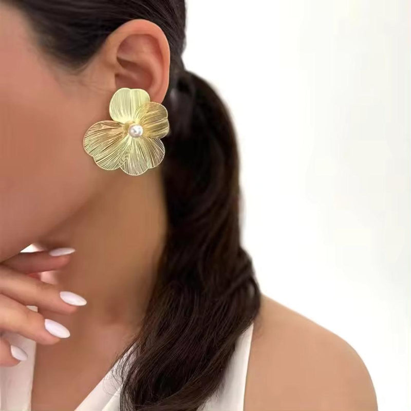 Cut Out Metal Flower Earrings Boho Bloom