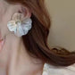 Floral Statement Earrings with Pearl Center Boho Bloom