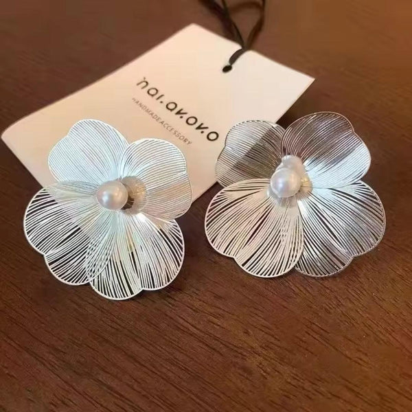 Cut Out Metal Flower Earrings Boho Bloom