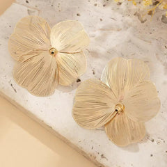 Floral Statement Earrings with Pearl Center Boho Bloom
