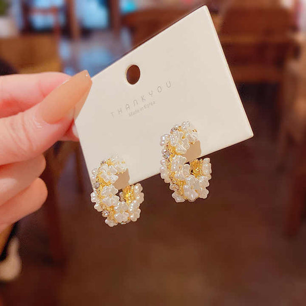 Gorgeous Multi Flower Crystal Earring Boho Bloom