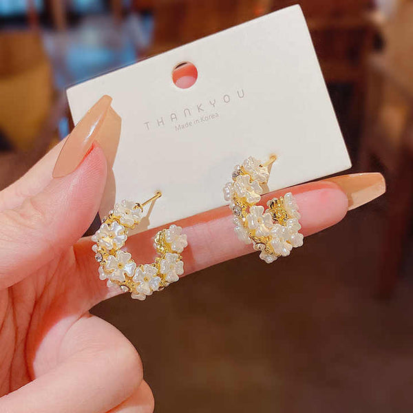 Gorgeous Multi Flower Crystal Earring Boho Bloom