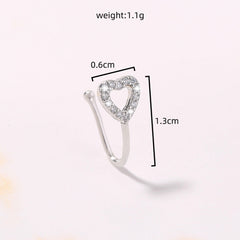Fake nose Piercing silver heart Beauty NX