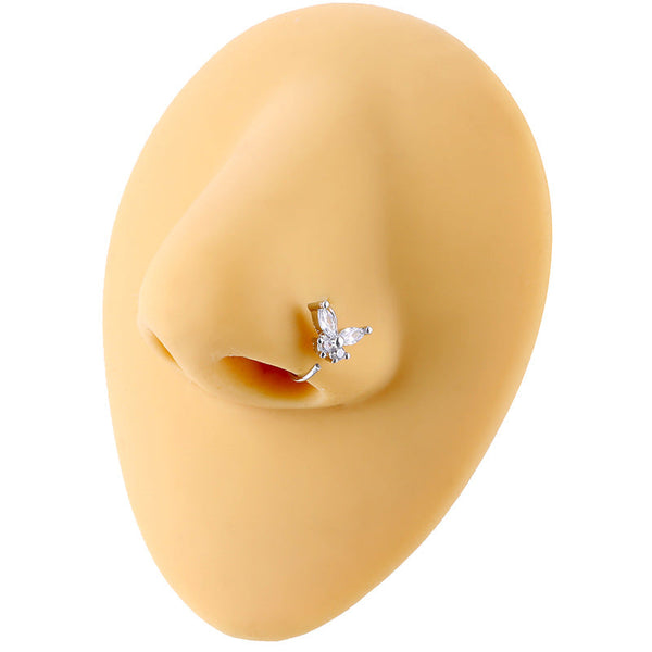 Butterfly Silver Nose piercing Beauty NX