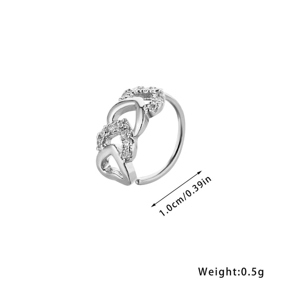 Rhinestone Heart Shaped Nose Ring piercing Beauty NX