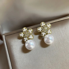 Floral Pearl Earrings Boho Bloom