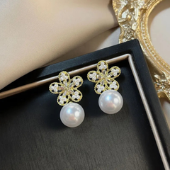 Floral Pearl Earrings Boho Bloom