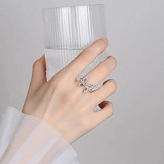 Adjustable Silver Butterfly Ring Boho Bloom