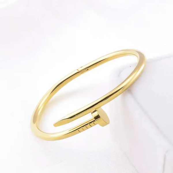 Nail Bracelet For Girls Stainless Steel Gold Plated Boho Bloom