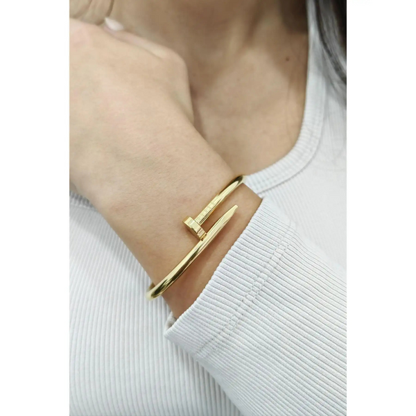 Nail Bracelet For Girls Stainless Steel Gold Plated Boho Bloom