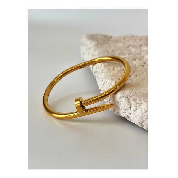 Nail Bracelet For Girls Stainless Steel Gold Plated Boho Bloom