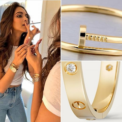 Anti-Tarnish Band & Nail Cuff Hand Bracelet for Women Beauty NX