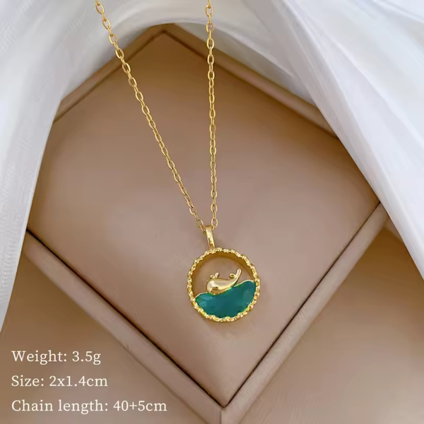 Love gold dolphin necklace Boho Bloom
