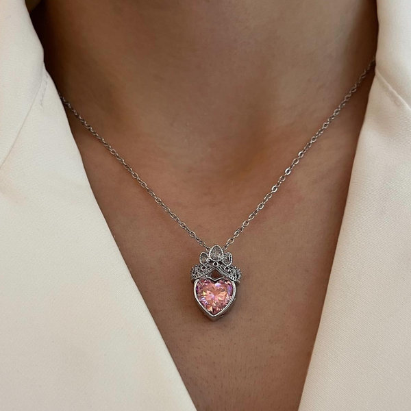 pink heart necklace Boho Bloom