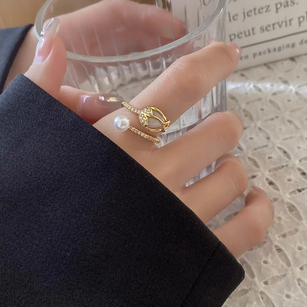 Gold flower ring Boho Bloom