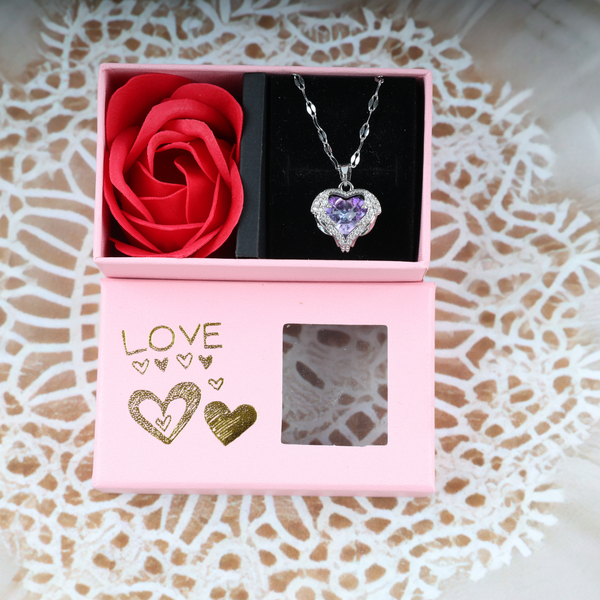 Love colourfull  heart necklace Boho Bloom