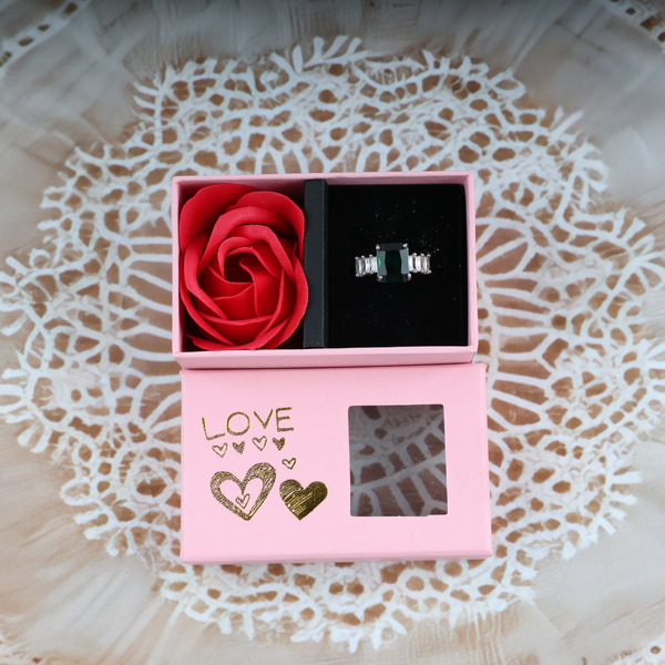 Love promise green stone ring Boho Bloom