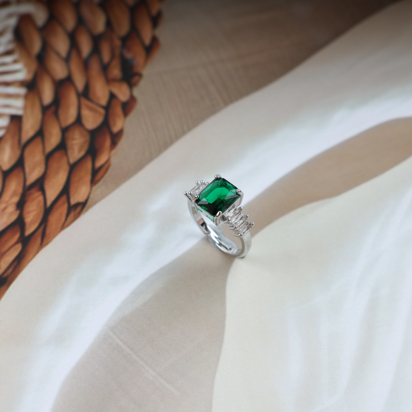 Love promise green stone ring Boho Bloom