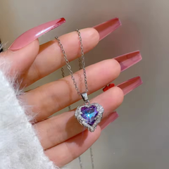 Love colourfull  heart necklace Boho Bloom