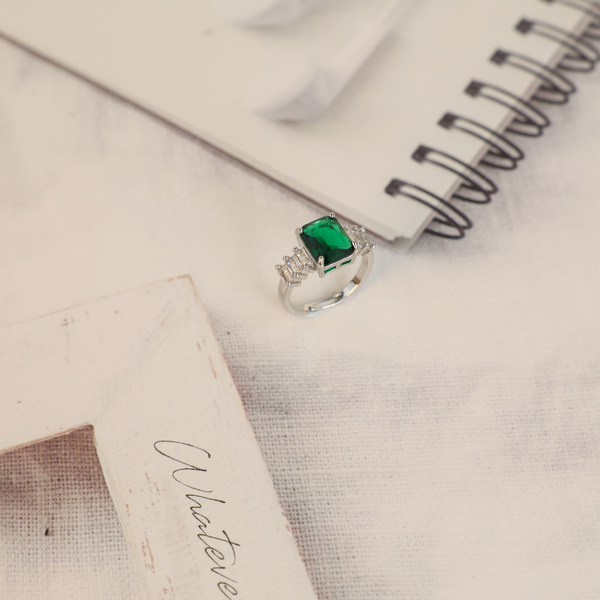 Love promise green stone ring Boho Bloom