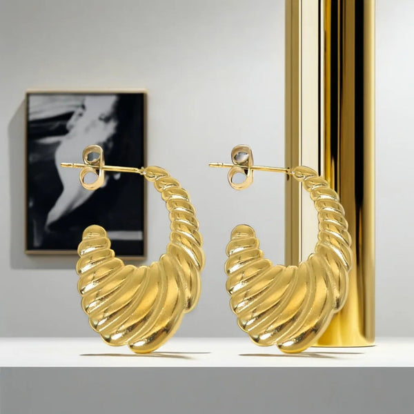 Anti tarnish Women Gold-Plated Hoop Earrings Boho Bloom