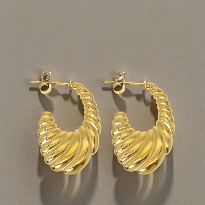 Anti tarnish Women Gold-Plated Hoop Earrings Boho Bloom