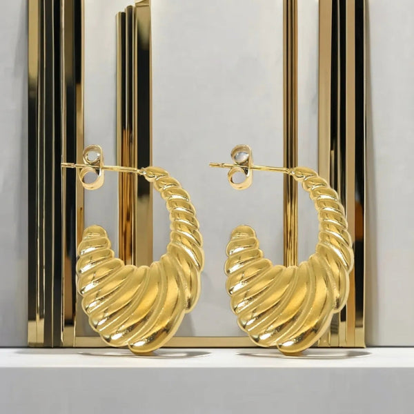 Anti tarnish Women Gold-Plated Hoop Earrings Boho Bloom