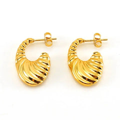 Anti tarnish Women Gold-Plated Hoop Earrings Boho Bloom