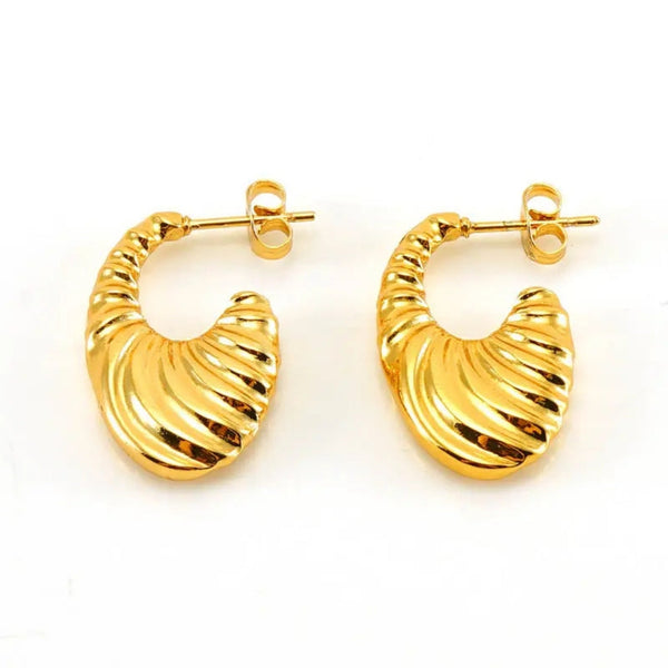 Anti tarnish Women Gold-Plated Hoop Earrings Boho Bloom