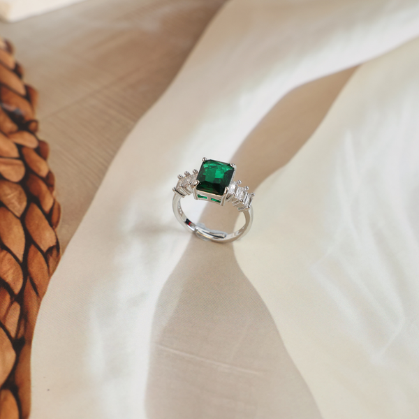 Love promise green stone ring Boho Bloom