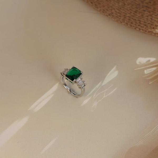 Love promise green stone ring Boho Bloom