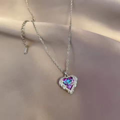 Love colourfull  heart necklace Boho Bloom