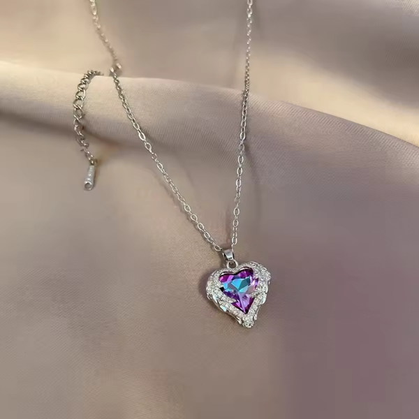 Love colourfull  heart necklace Boho Bloom