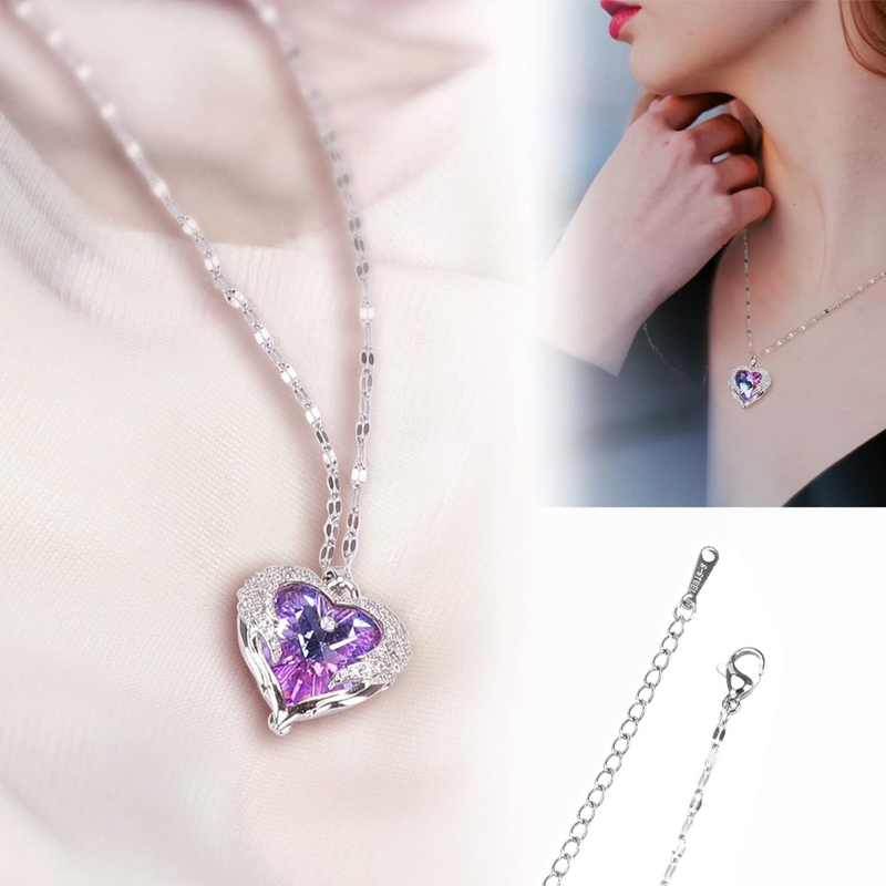 Love colourfull  heart necklace Boho Bloom