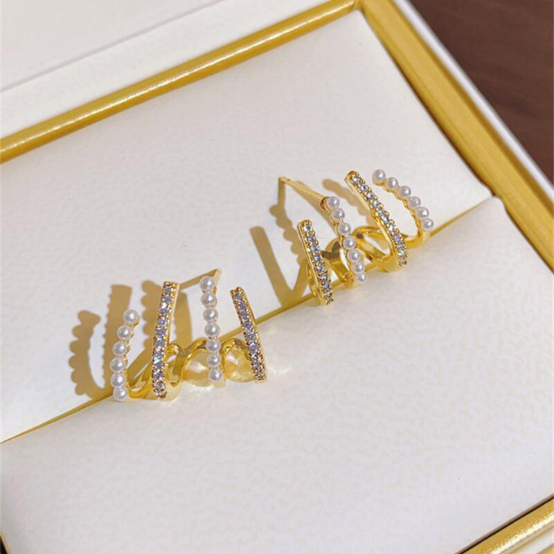 Crystal Pearly Hold Earring Boho Bloom