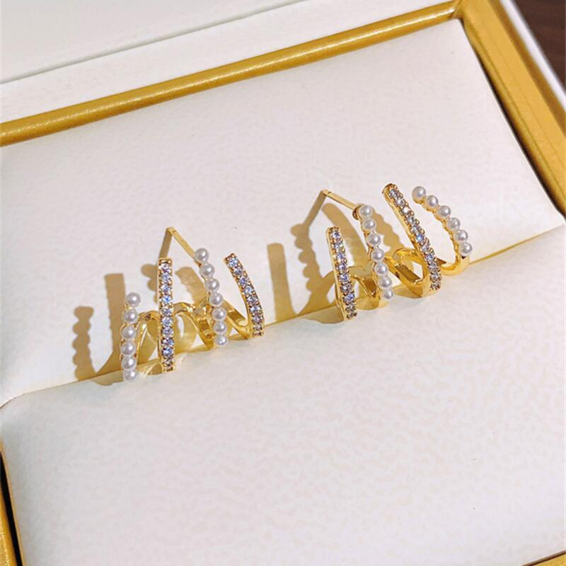 Crystal Pearly Hold Earring Boho Bloom