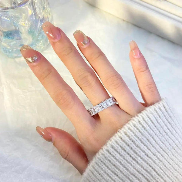 Silver Eternity Band Ring Boho Bloom