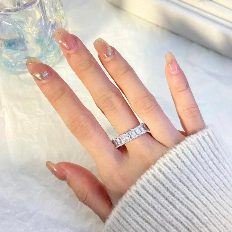 Silver Eternity Band Ring Boho Bloom