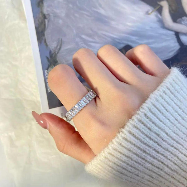Silver Eternity Band Ring Boho Bloom