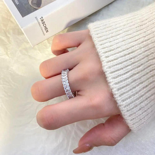 Silver Eternity Band Ring Boho Bloom