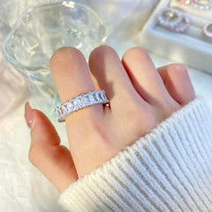 Silver Eternity Band Ring Boho Bloom