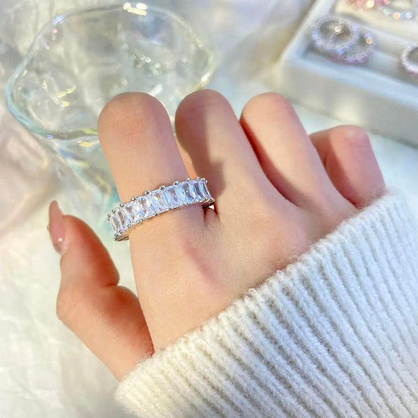 Silver Eternity Band Ring Boho Bloom