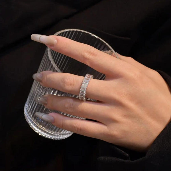 Silver Eternity Band Ring Boho Bloom