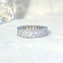 Silver Eternity Band Ring Boho Bloom