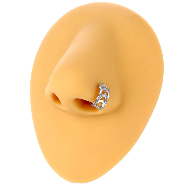 Rhinestone Heart Shaped Nose Ring piercing Beauty NX
