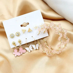 Pink Earring Fashion Card Combo of 6 Pairs Boho Bloom