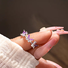 Purple Rounded Crowned Ring Boho Bloom