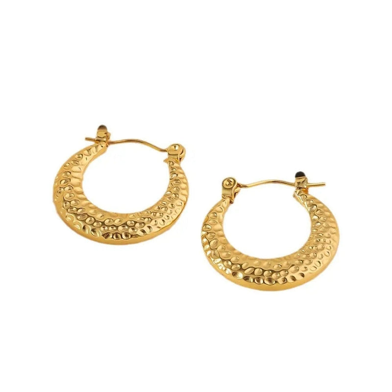 Anti tarnish Circle Wrinkle Pattern Earring Boho Bloom