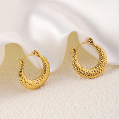 Anti tarnish Circle Wrinkle Pattern Earring Boho Bloom
