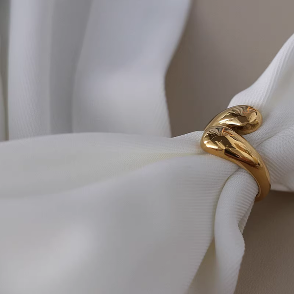 Adjustable Teardrop Wide Bold Statement Ring Boho Bloom